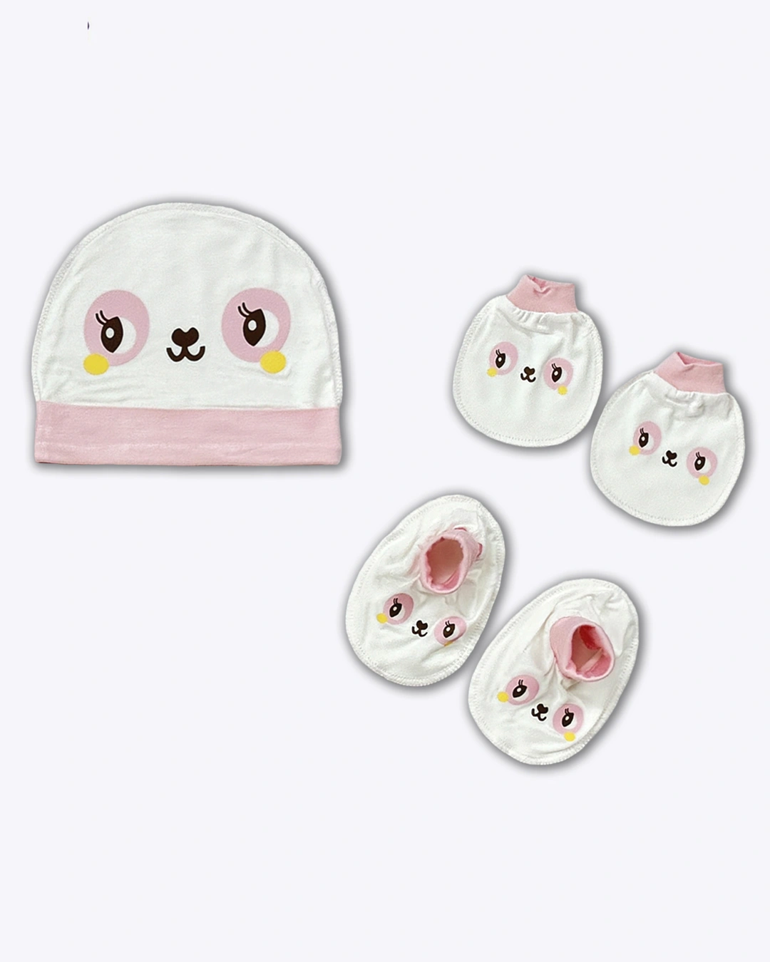 Set bộ tay dài cài giữa in thỏ BabyMommy màu trắng - hồng 3