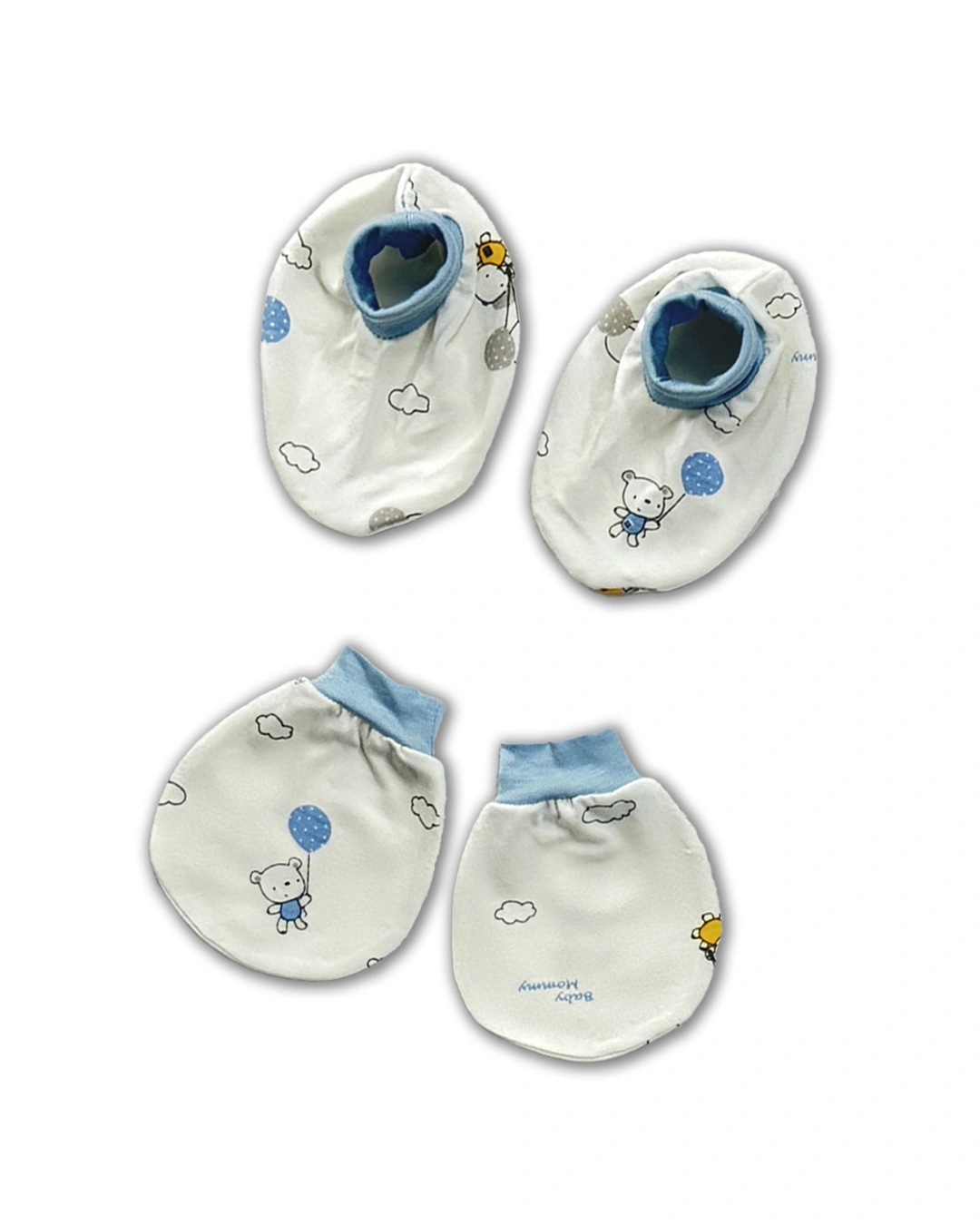 Set bộ tay dài cài chéo in gấu, voi BabyMommy màu trắng - hồng 10