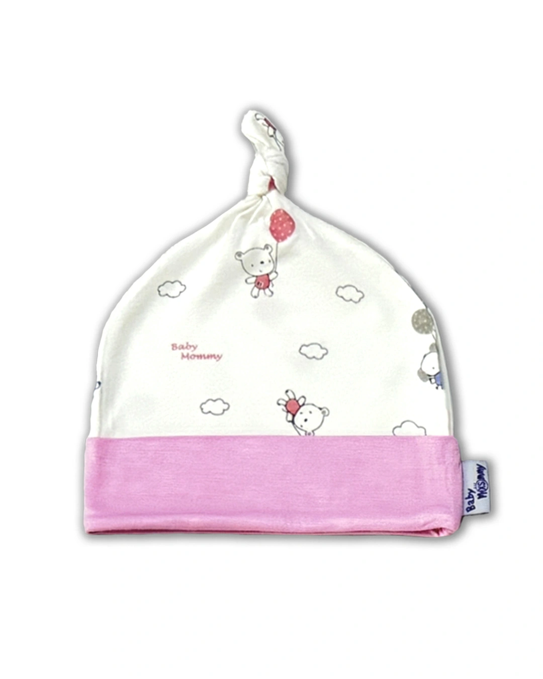 Set bộ tay dài cài chéo in gấu, voi BabyMommy màu trắng - hồng 3