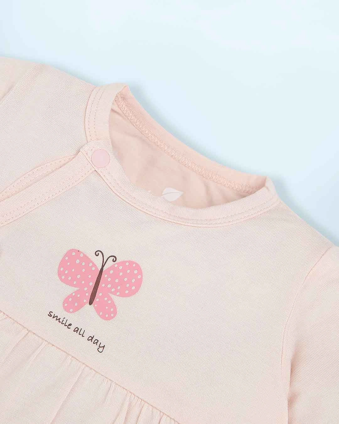Bodysuit in bướm Lullaby NH996R màu hồng 3