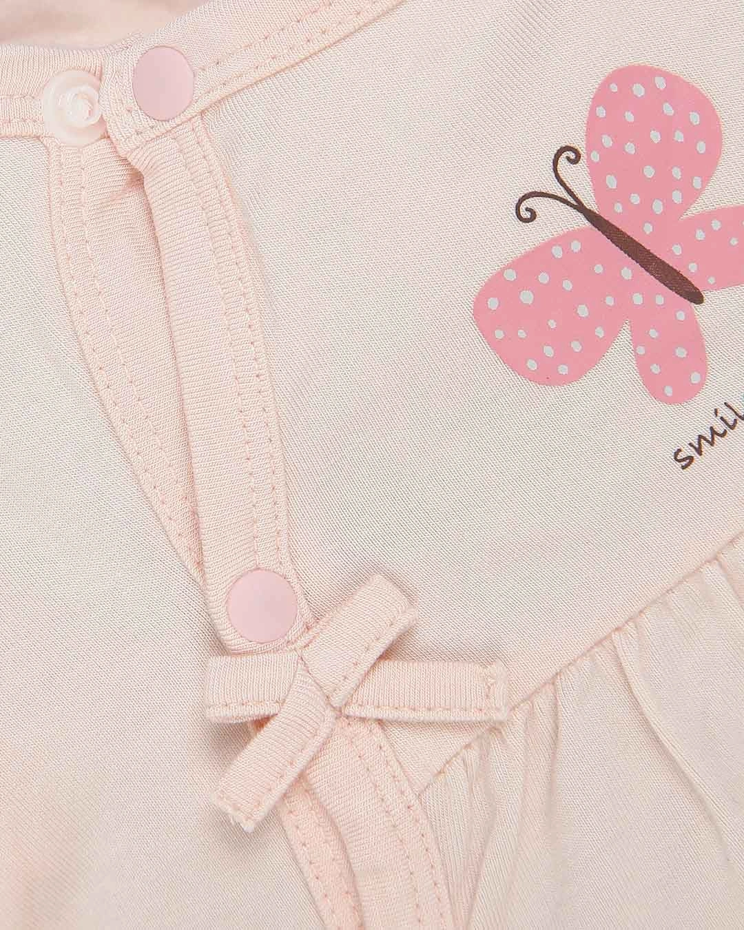 Bodysuit in bướm Lullaby NH996R màu hồng 5