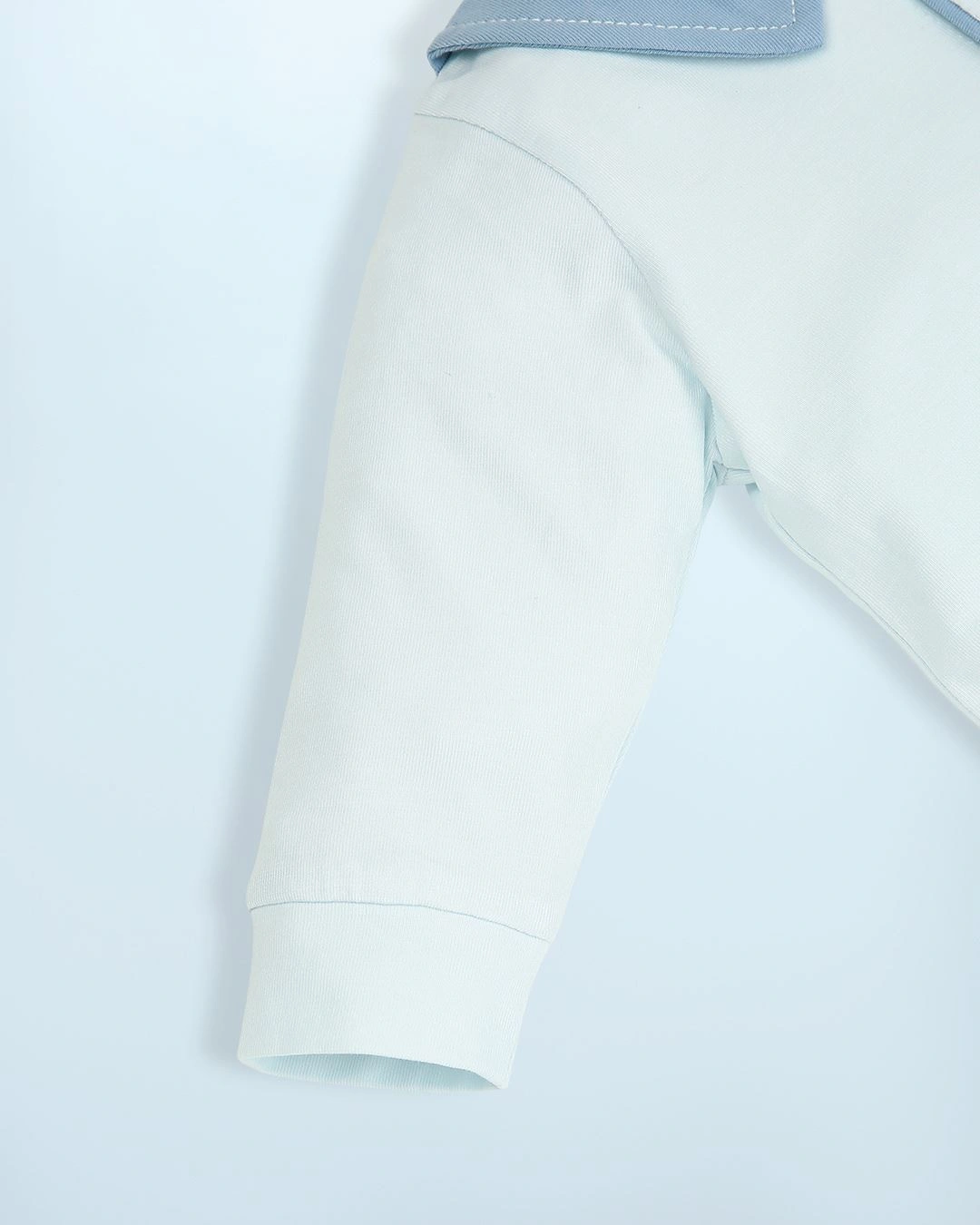 Bộ tay dài cài giữa cổ Peter Pan La Pomme màu xanh dương 9