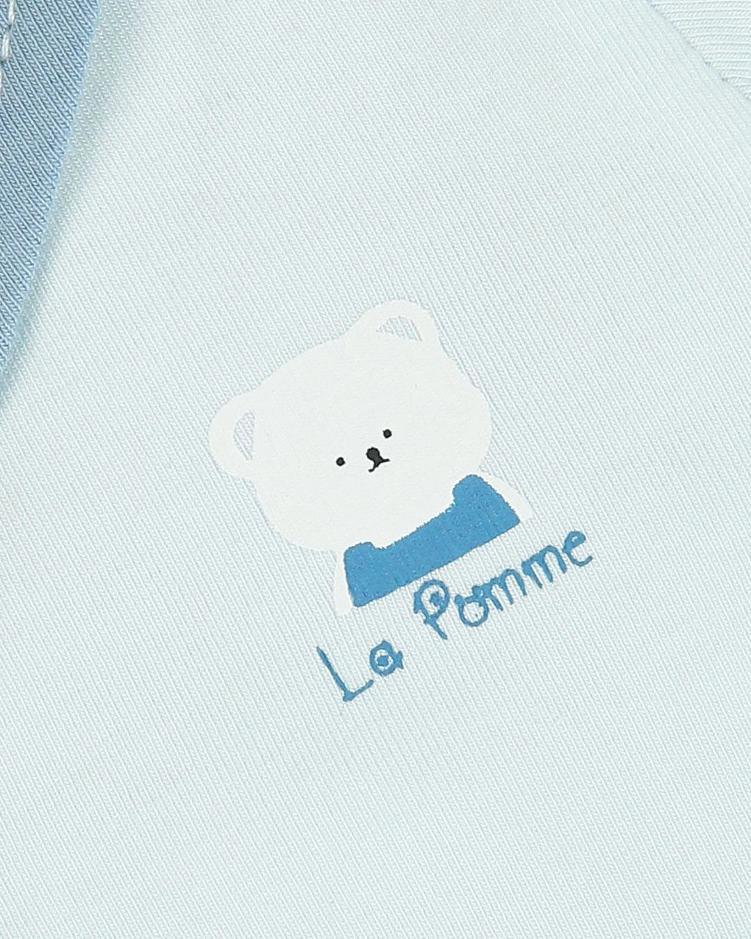 Bộ tay dài cài giữa cổ Peter Pan La Pomme màu xanh dương 10