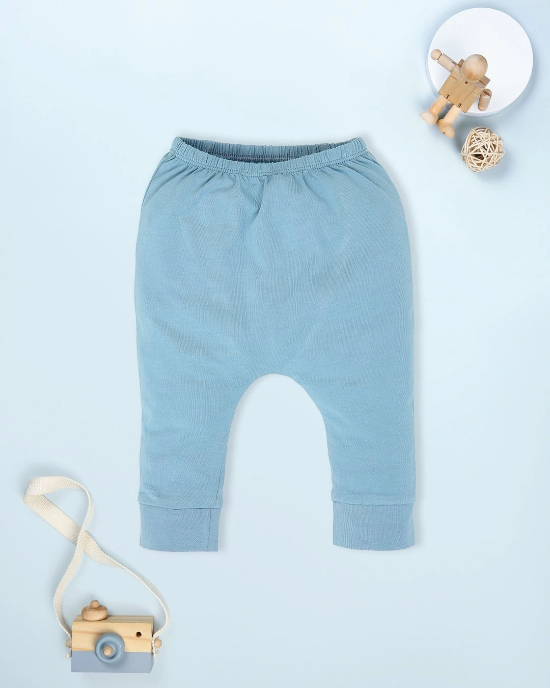 Bộ tay dài cài giữa cổ Peter Pan La Pomme màu xanh dương 12