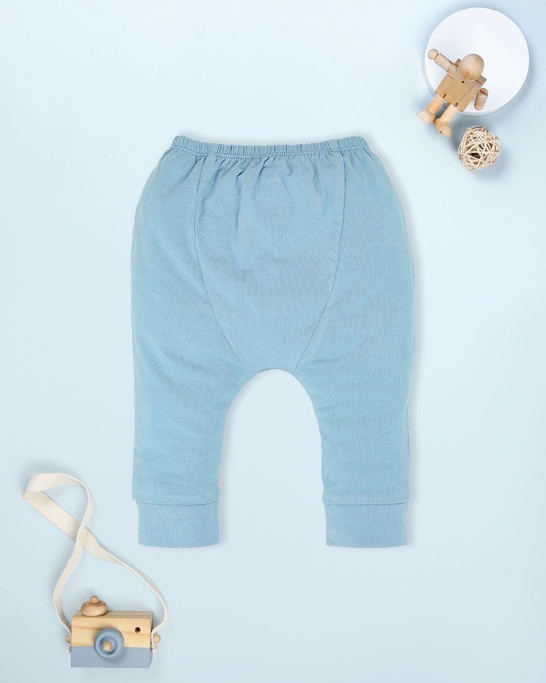 Bộ tay dài cài giữa cổ Peter Pan La Pomme màu xanh dương 13