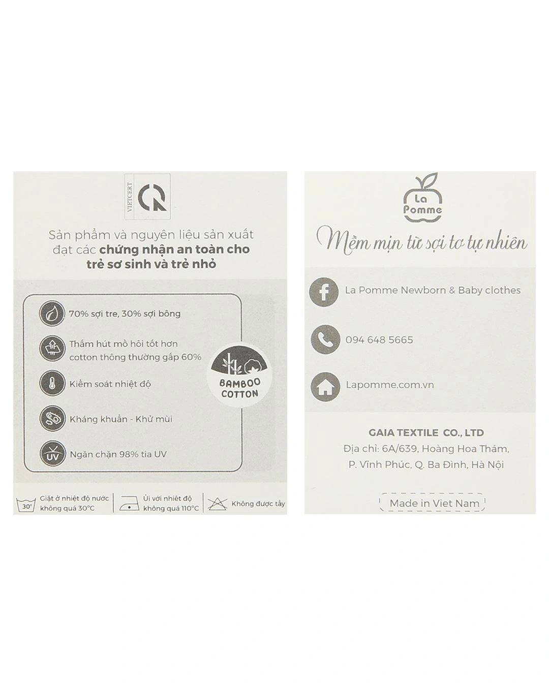 Bộ tay dài cài giữa cổ Peter Pan La Pomme màu xanh dương 17