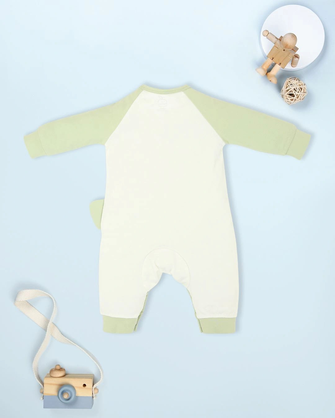Bodysuit cài chéo La Pomme màu trắng - xanh lá 6