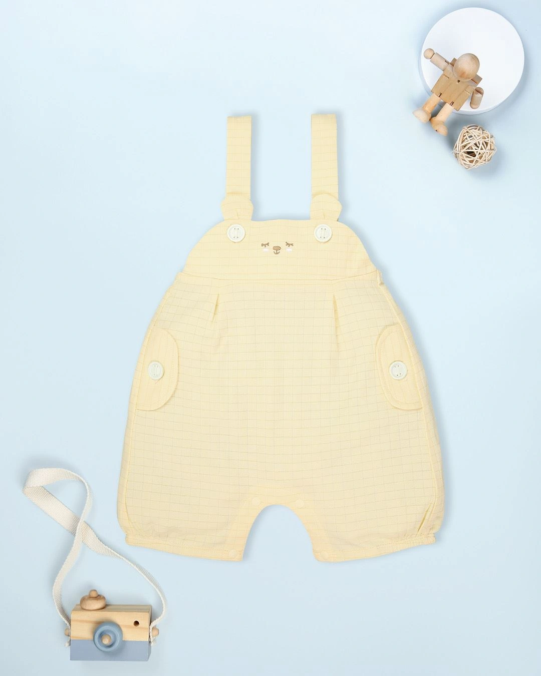 Set yếm cổ đức túi cài La Pomme màu xanh mint - trắng 19