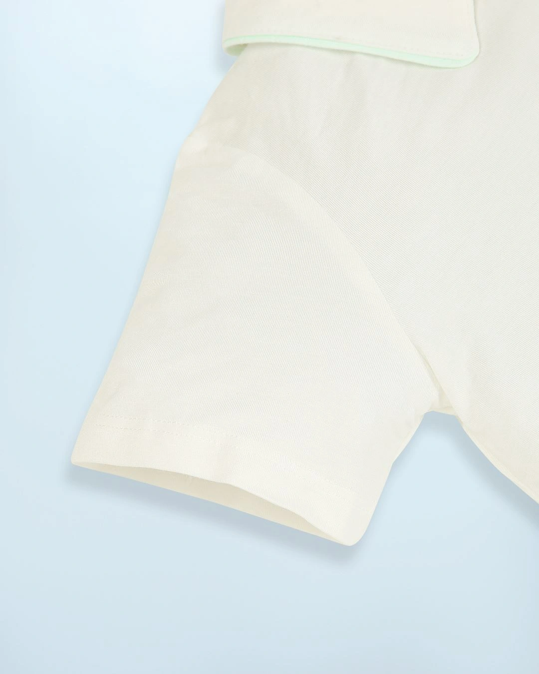 Set yếm cổ đức túi cài La Pomme màu xanh mint - trắng 11