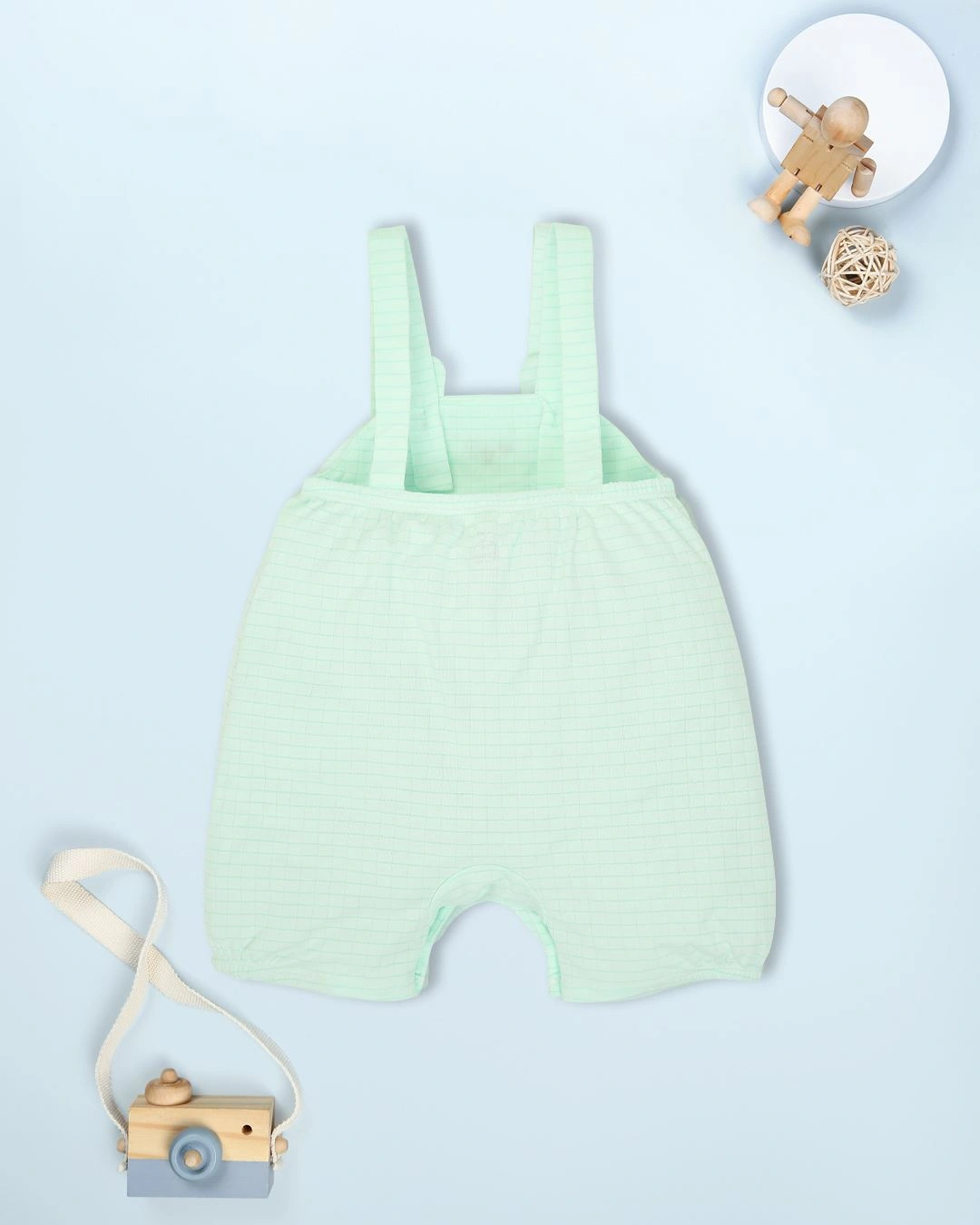 Set yếm cổ đức túi cài La Pomme màu xanh mint - trắng 3