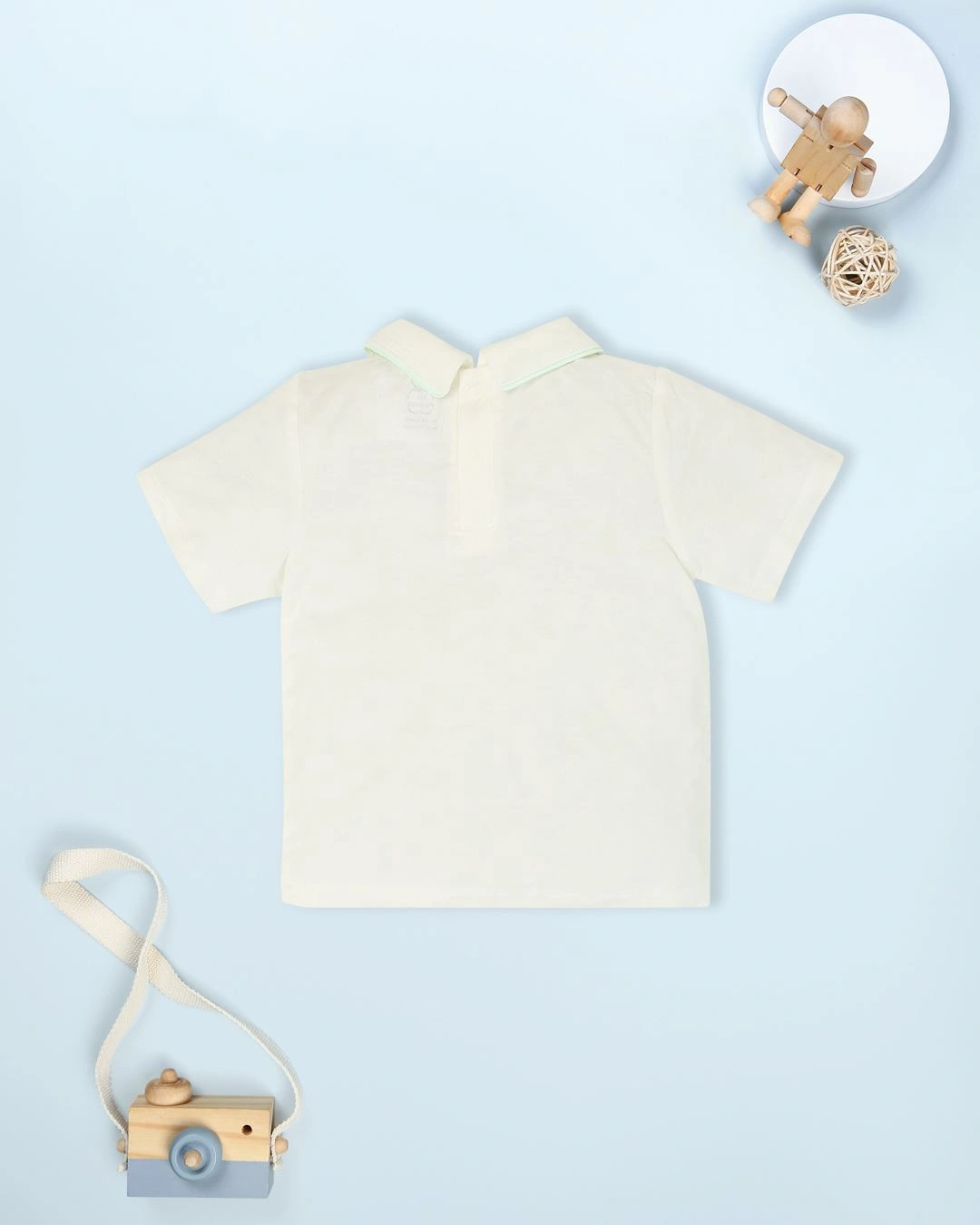 Set yếm cổ đức túi cài La Pomme màu xanh mint - trắng 9