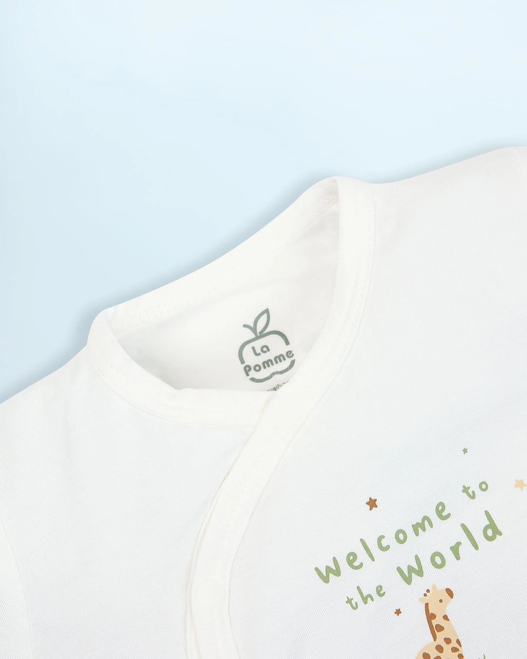 Bodysuit cài chéo dễ thương La Pomme màu trắng 5