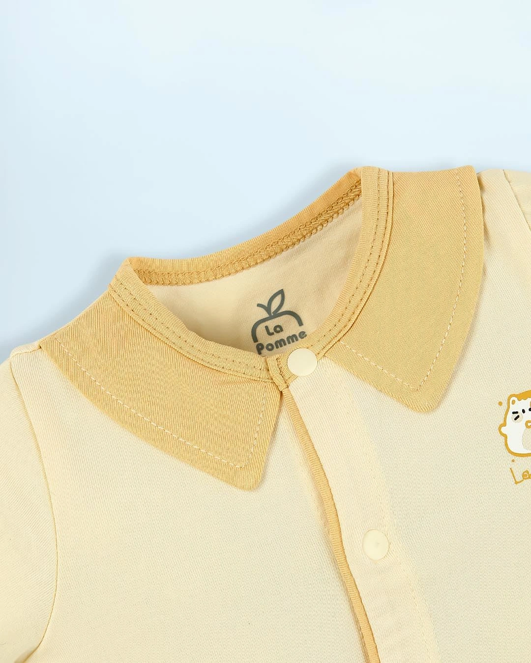 Bodysuit cài giữa cổ Peter Pan La Pomme màu xanh dương 15