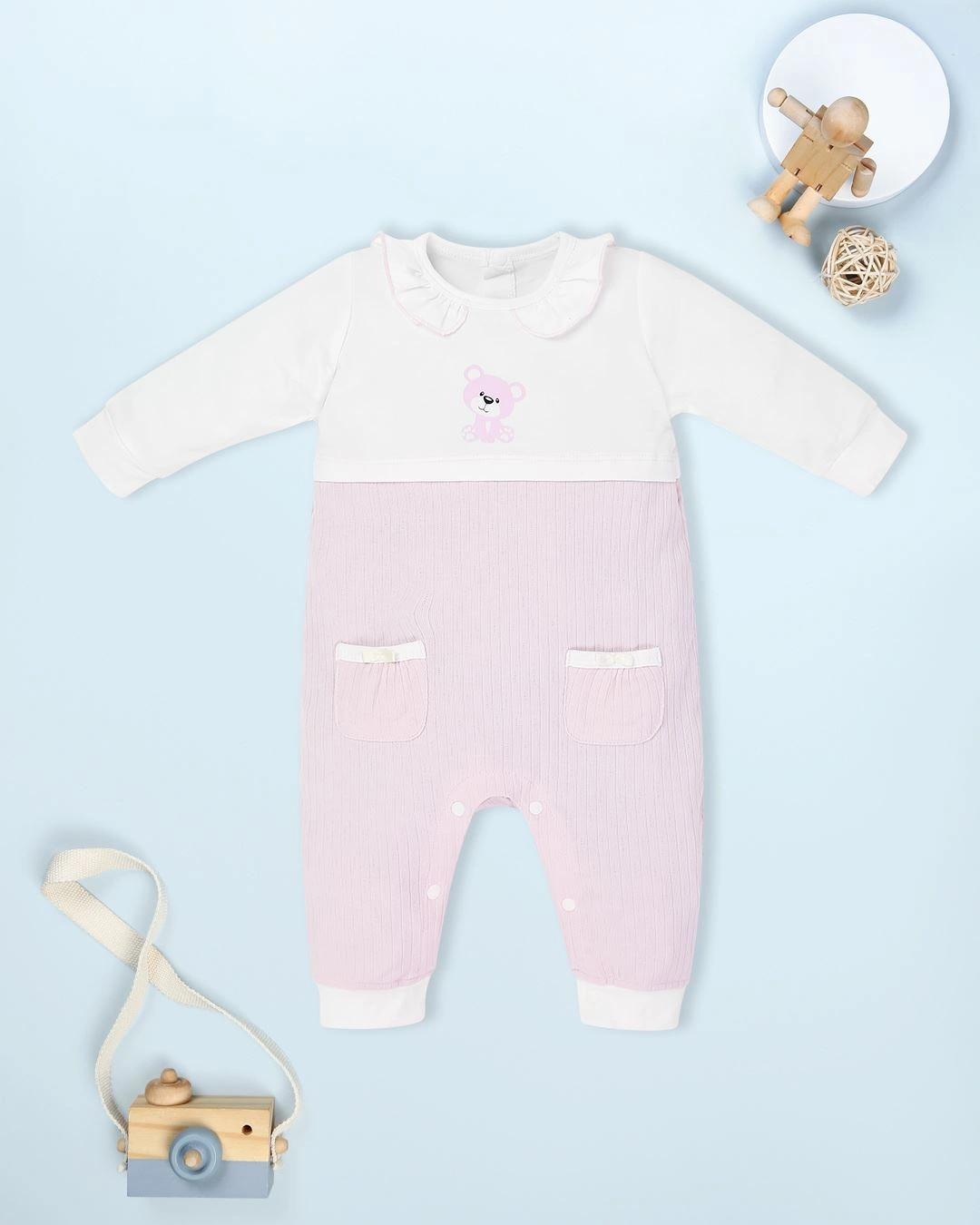 Set quà tặng bodysuit in gấu La Pomme Wonder Box màu trắng - xanh lá 21
