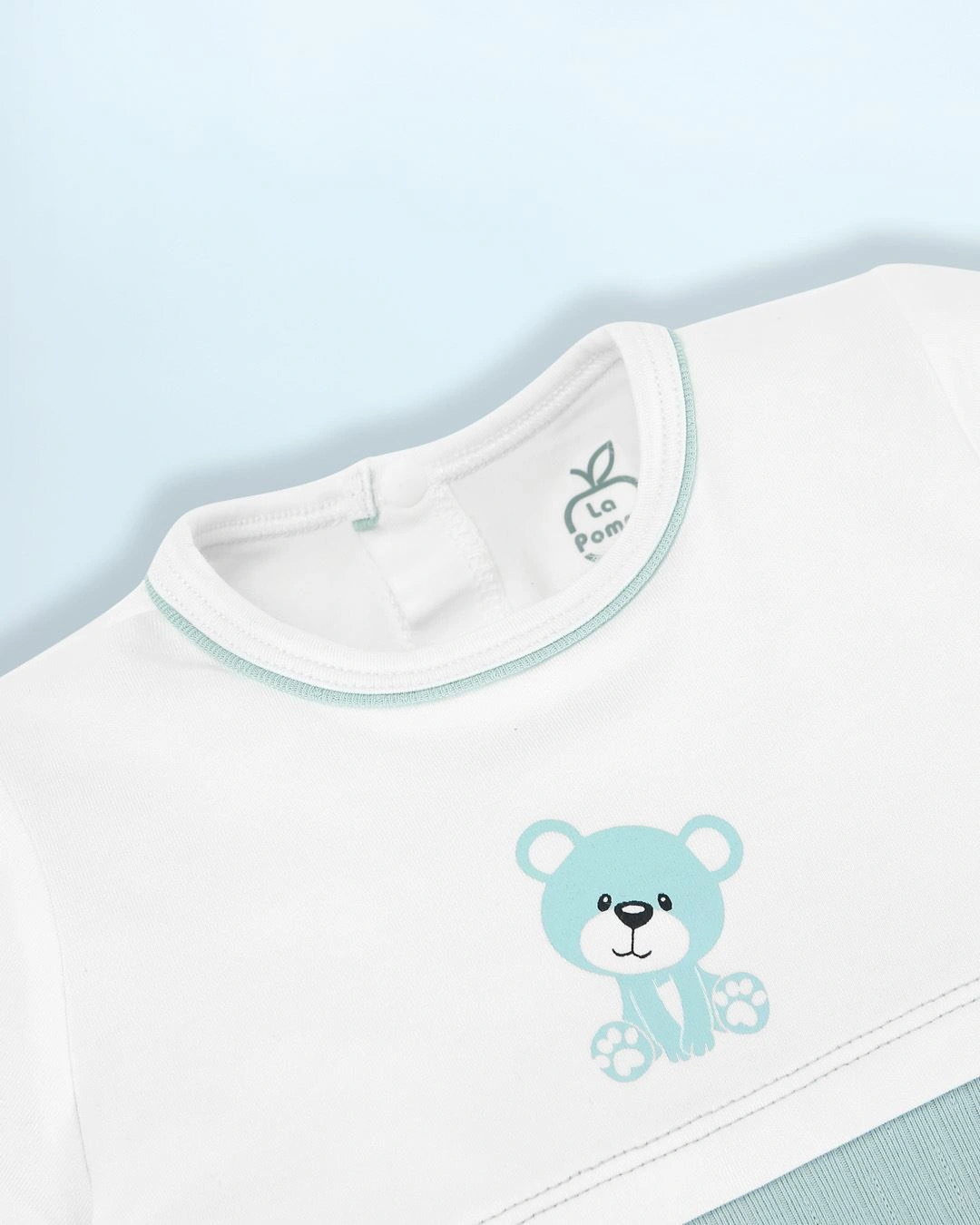 Set quà tặng bodysuit in gấu La Pomme Wonder Box màu trắng - xanh lá 5
