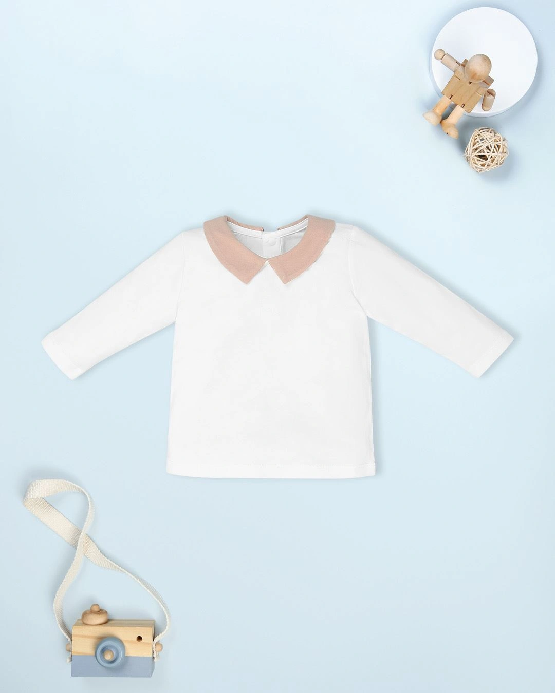 Set yếm cổ đức tai rời La Pomme màu nâu - trắng 13