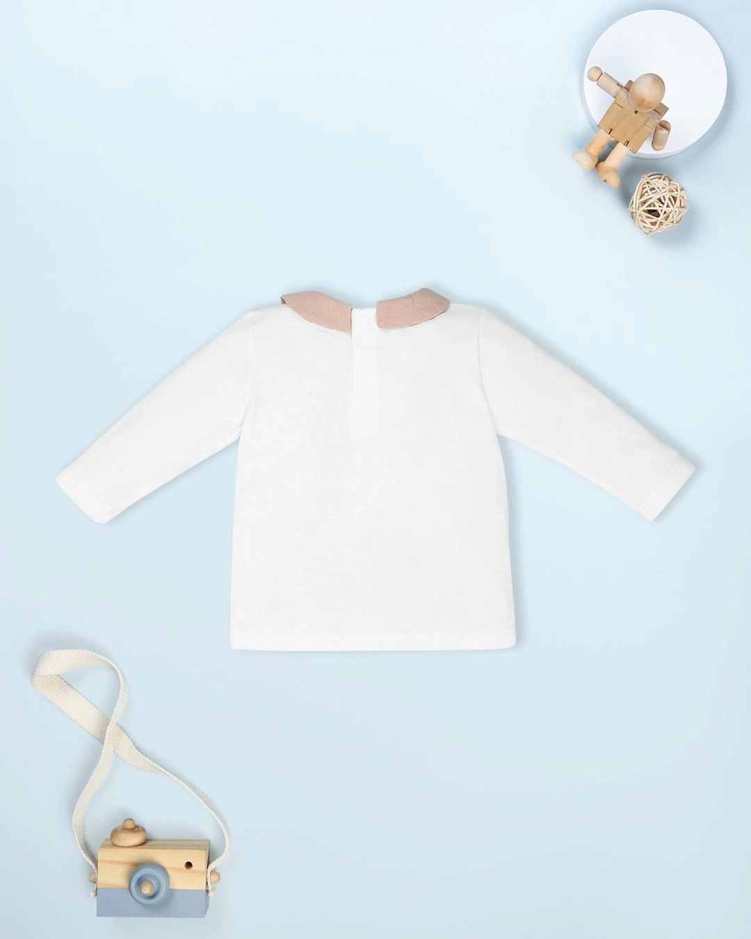 Set yếm cổ đức tai rời La Pomme màu nâu - trắng 14