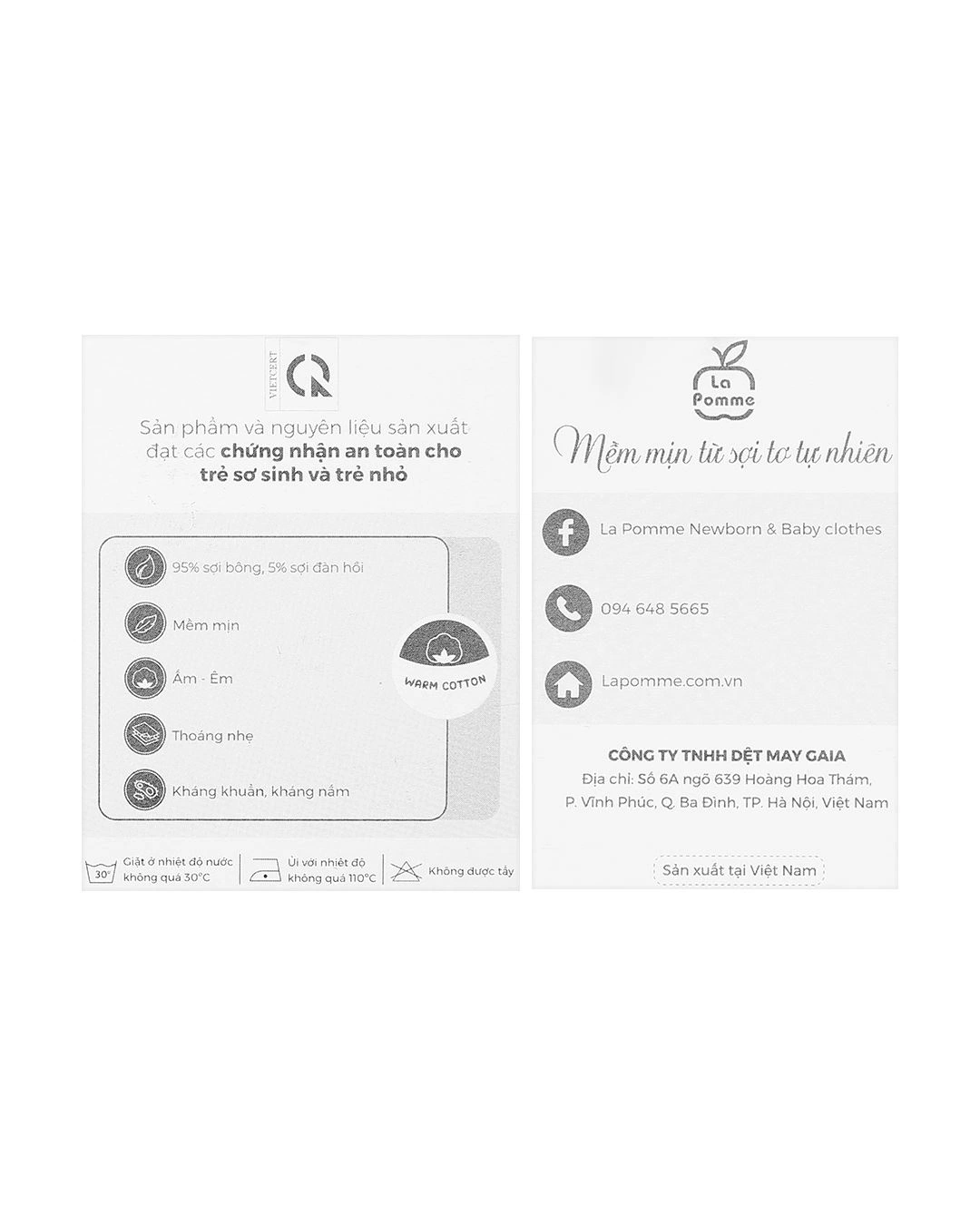 Set yếm cổ đức tai rời La Pomme màu nâu - trắng 19