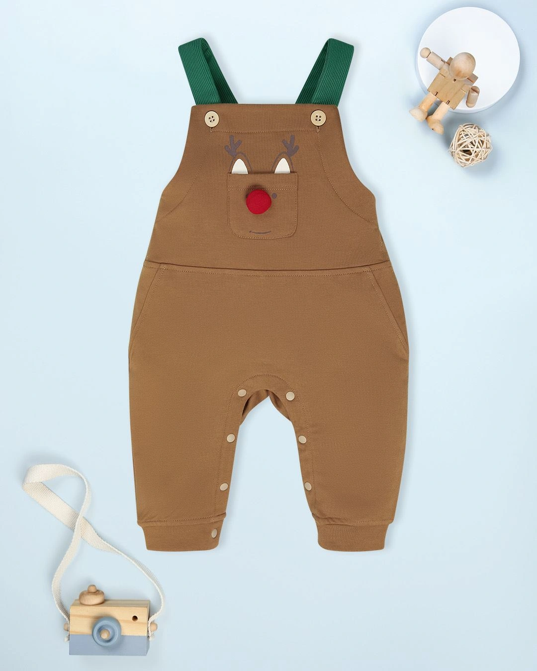 Set yếm cổ đức tai rời La Pomme màu nâu - trắng 7