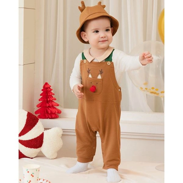 Set yếm cổ đức tai rời La Pomme màu nâu - trắng 1