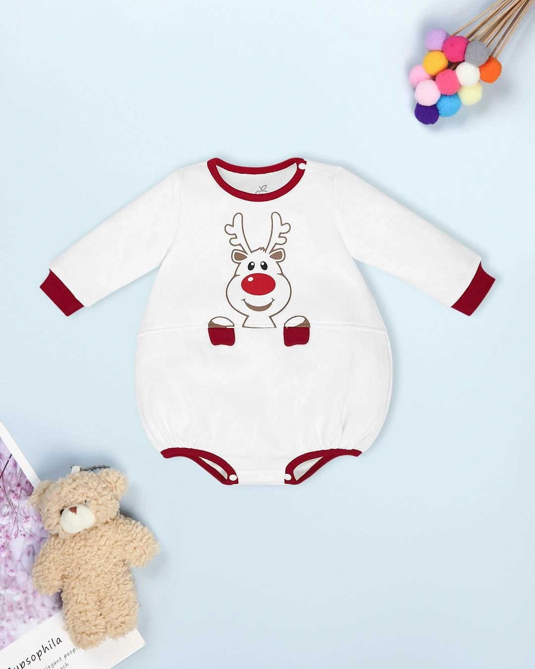 Bodysuit tay dài La Pomme màu trắng 5