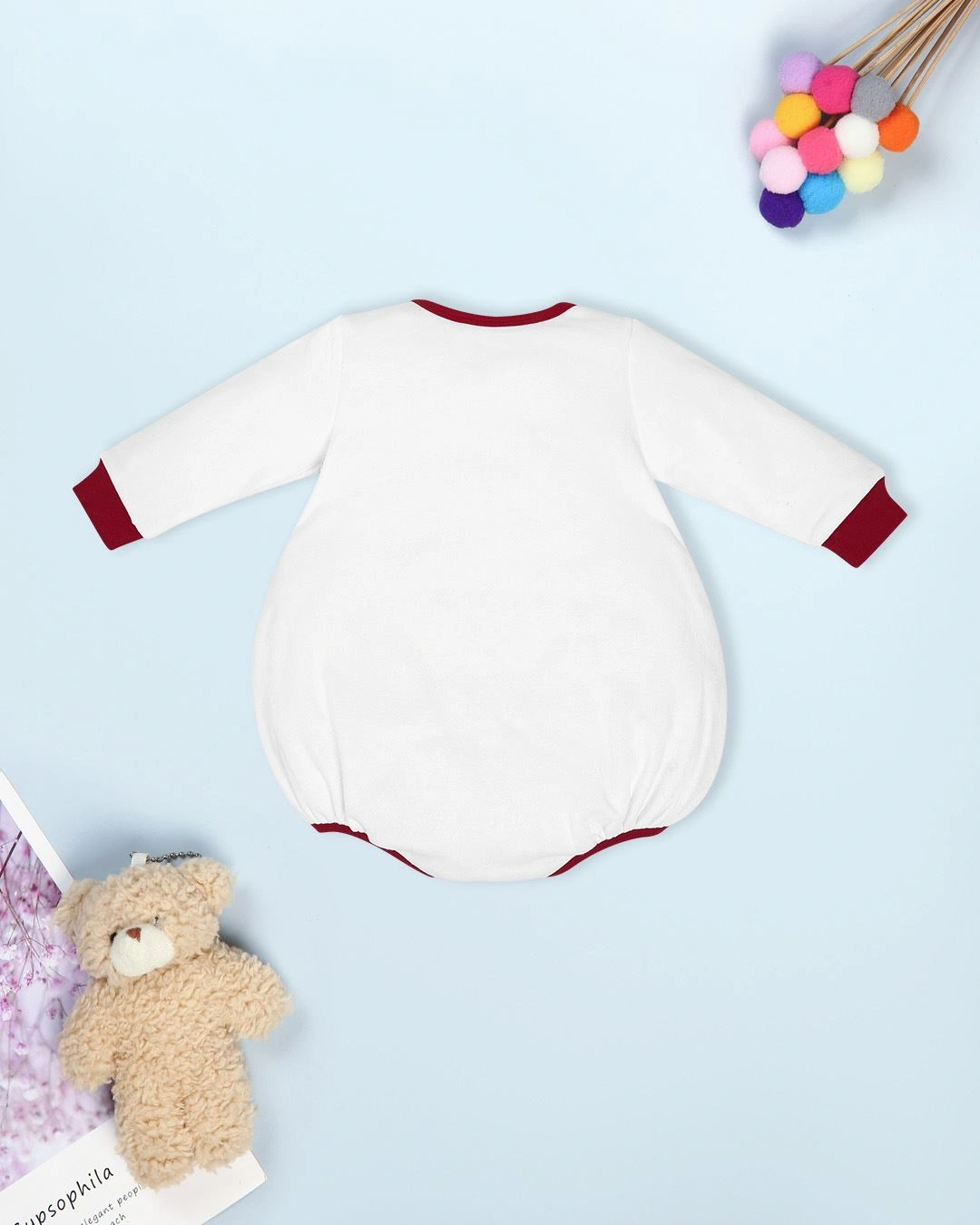 Bodysuit tay dài La Pomme màu trắng 6