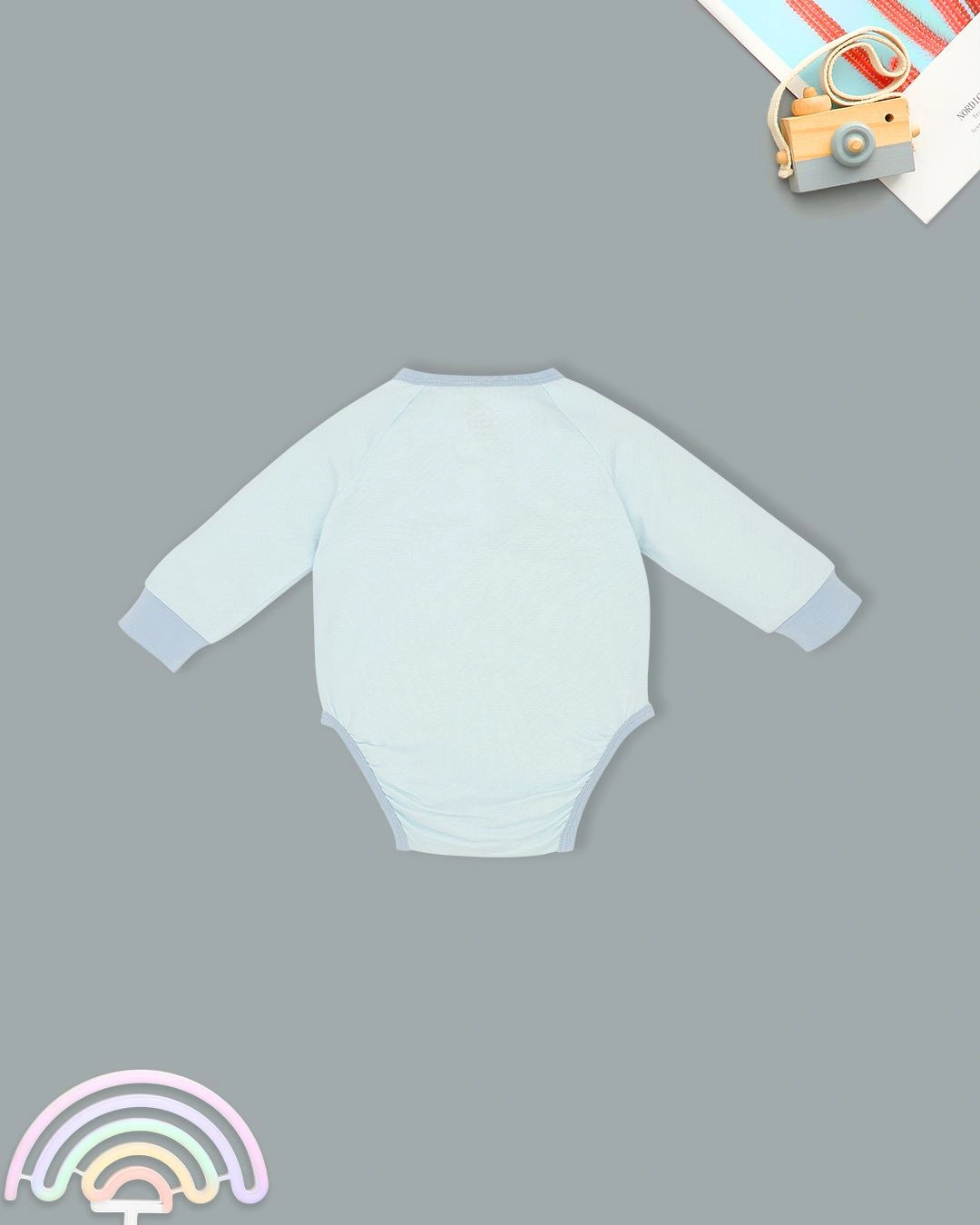 Bodysuit cài chéo tai thỏ xinh xắn La Pomme màu be 13
