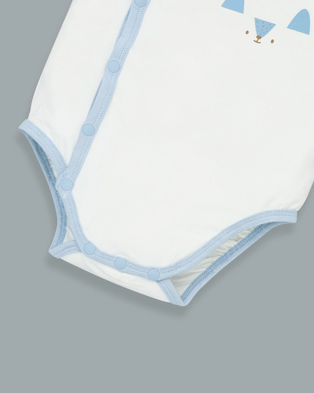 Bodysuit cài chéo La Pomme màu trắng - xanh dương 4