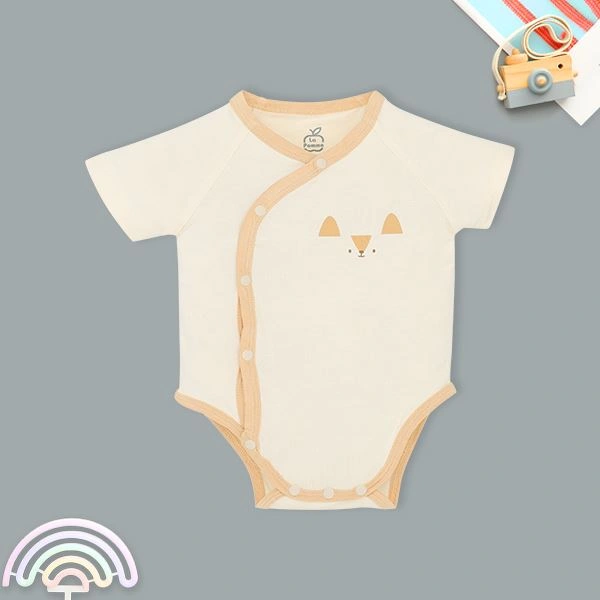 Bodysuit cài chéo La Pomme màu trắng - xanh dương 9