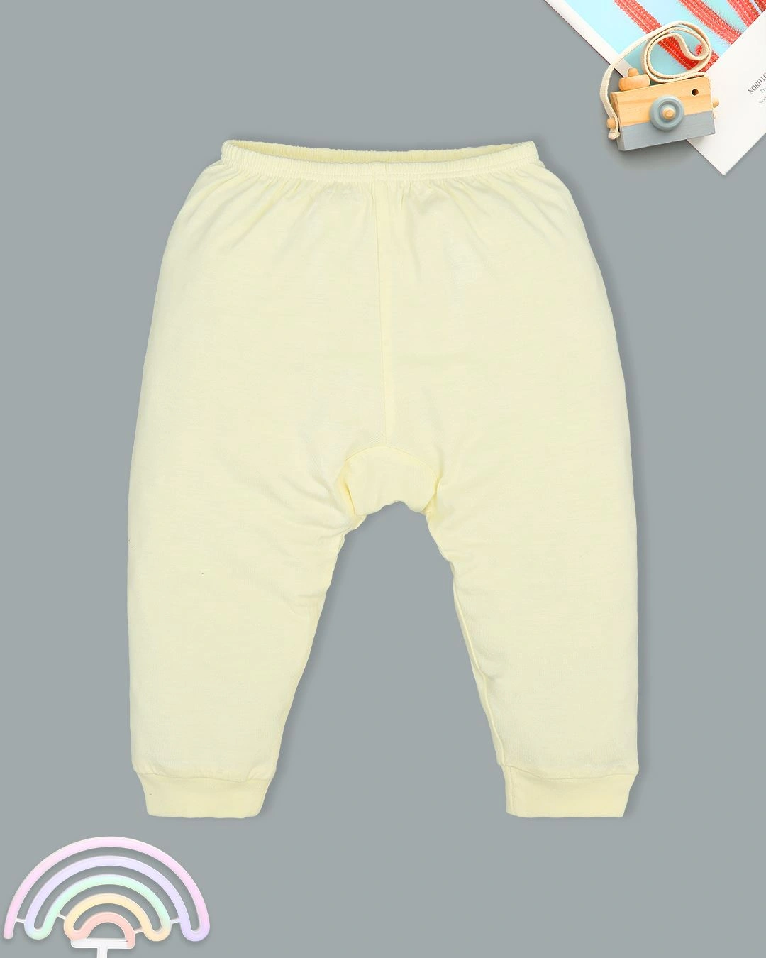 Bộ tay dài in hình em bé ngủ trên mặt trăng IQ Baby màu vàng 7