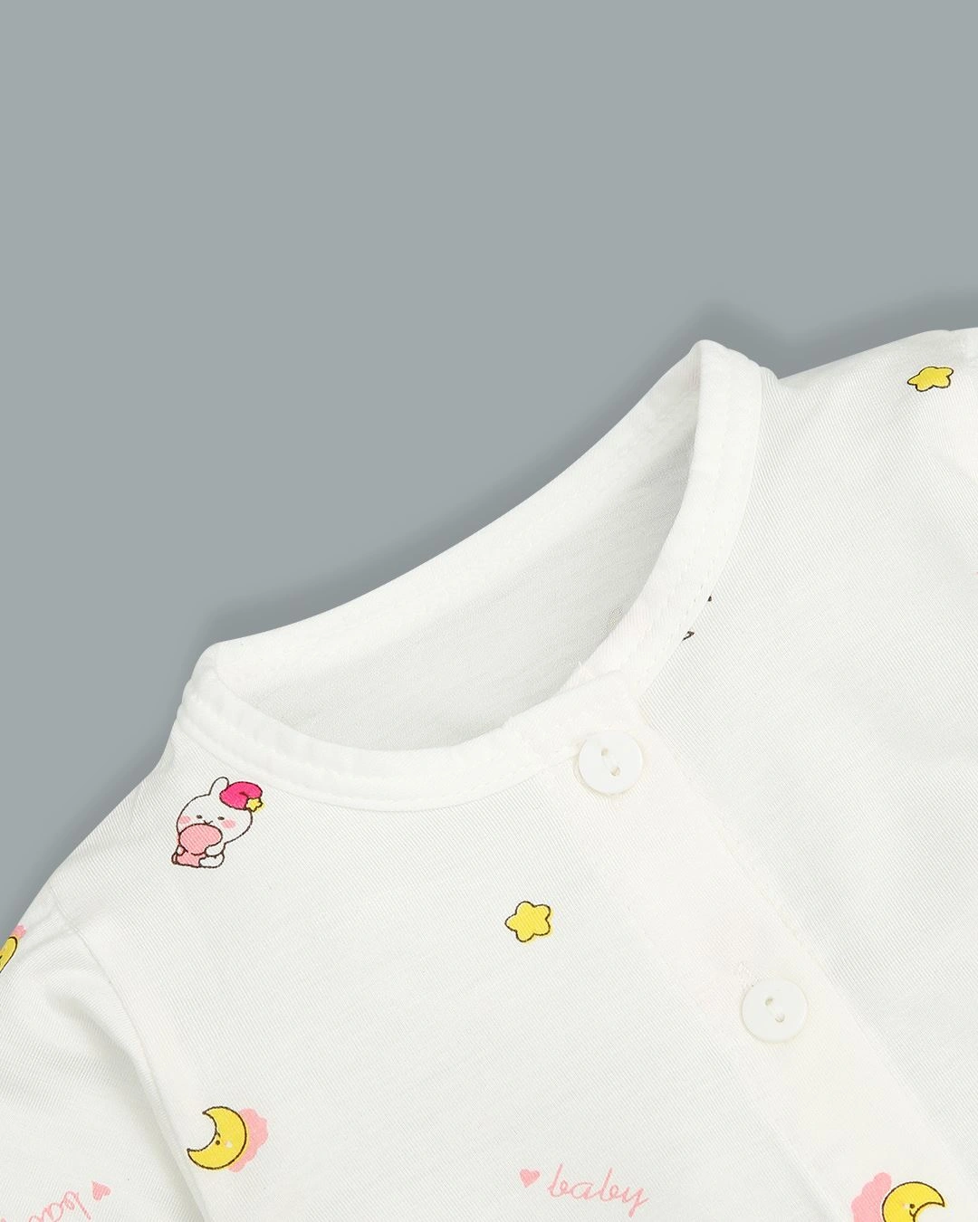 Bộ tay dài in hình thỏ baby IQ Baby màu trắng 4