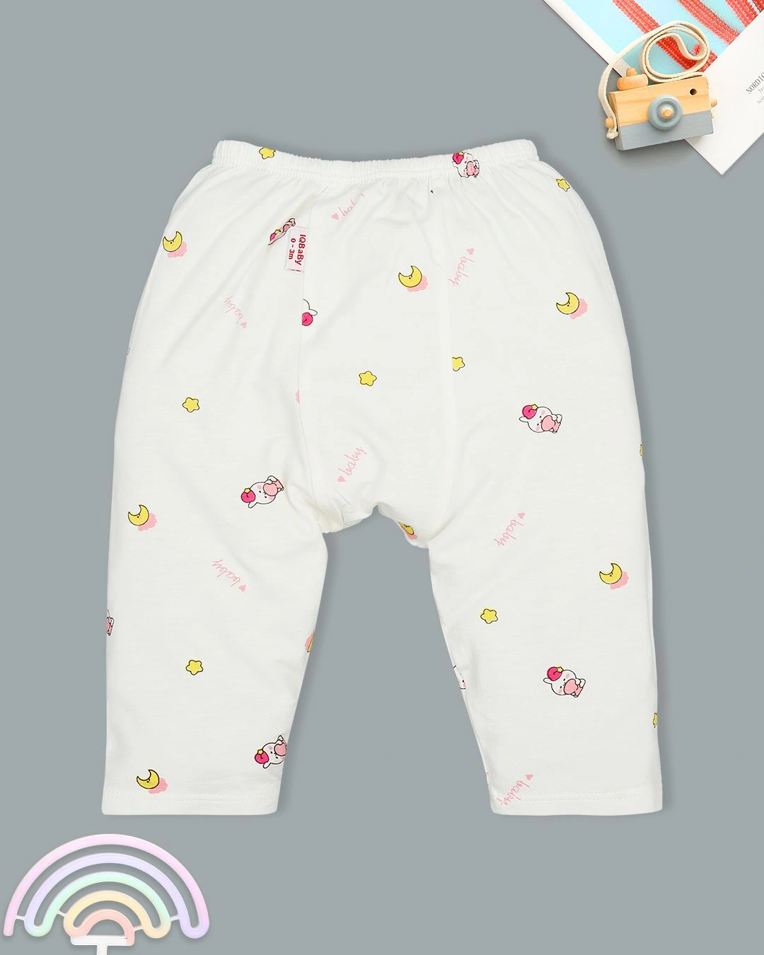Bộ tay dài in hình thỏ baby IQ Baby màu trắng 8