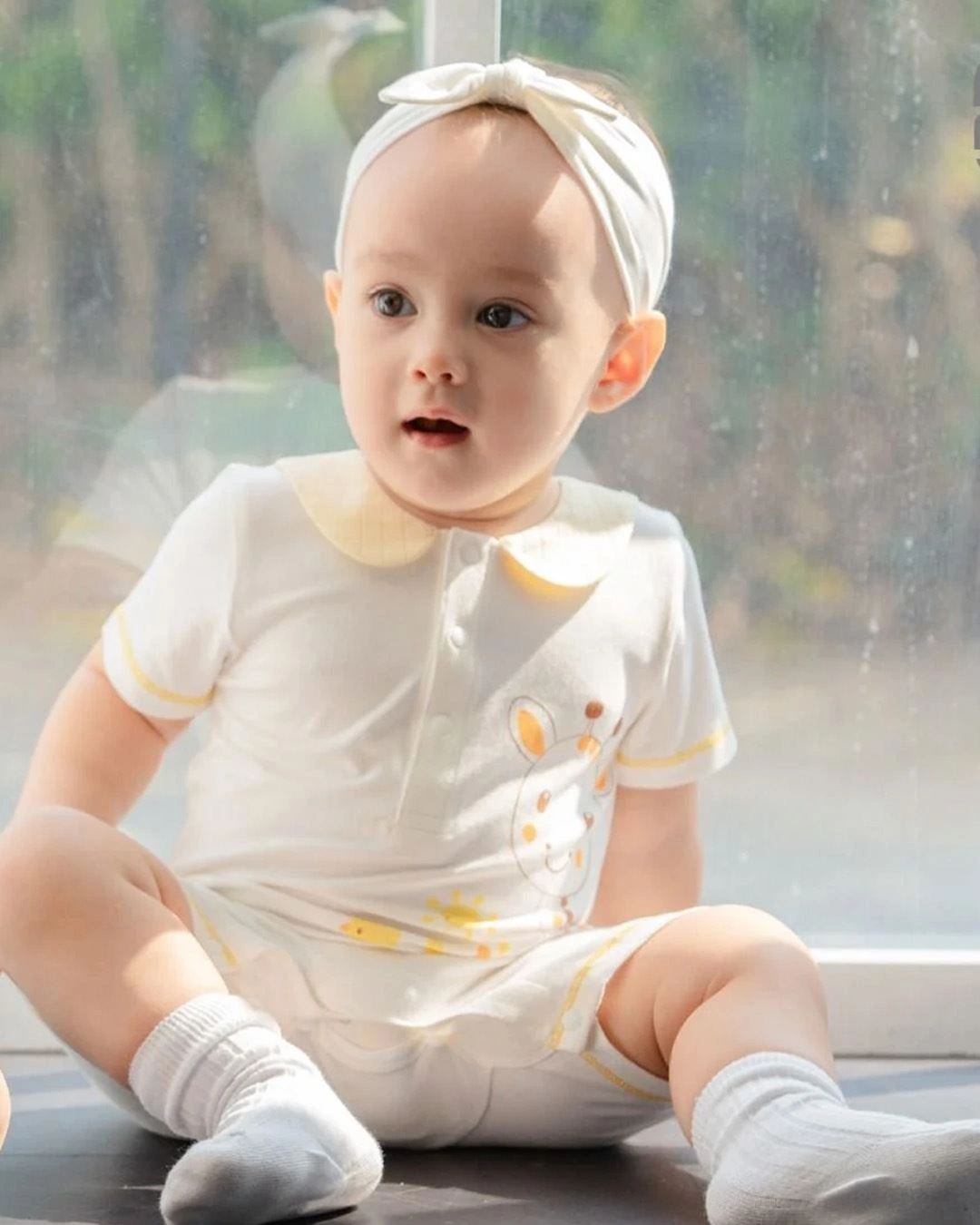 Bodysuit cài giữa La Pomme màu trắng - vàng 2