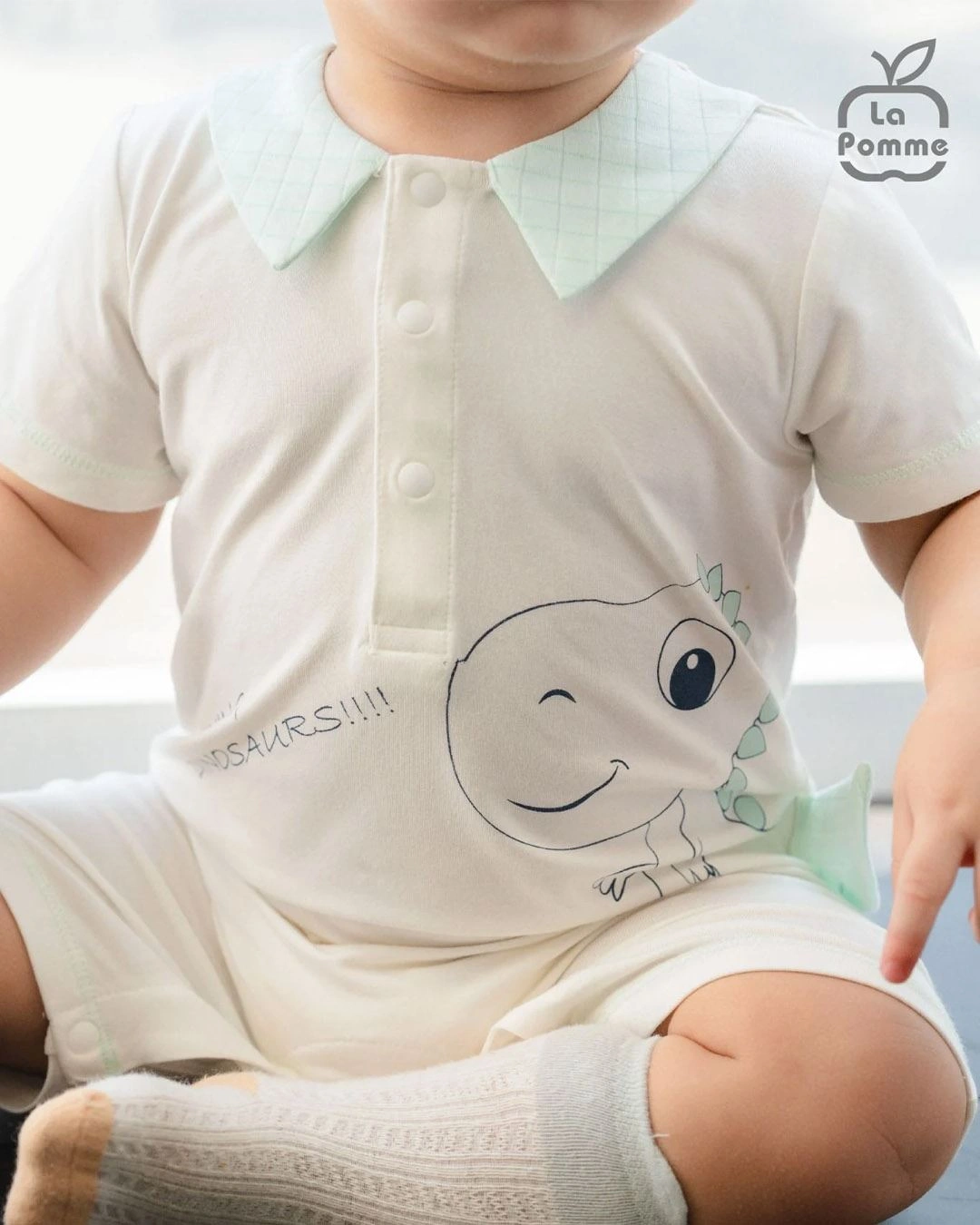 Bodysuit cài giữa La Pomme màu trắng - vàng 12