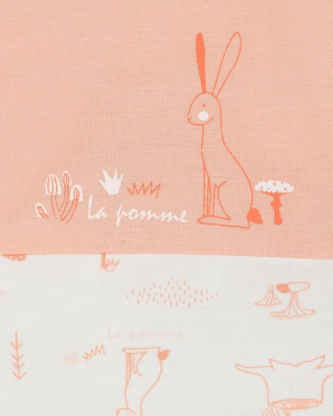 Bodysuit cài chéo thỏ con La Pomme màu hồng - trắng 12