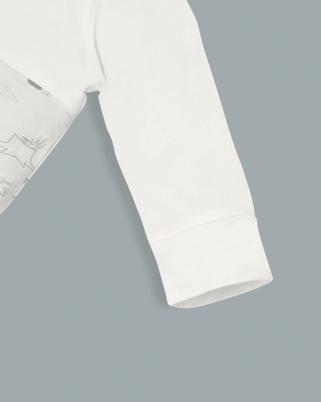 Bodysuit cài chéo thỏ con La Pomme màu ghi - trắng 4