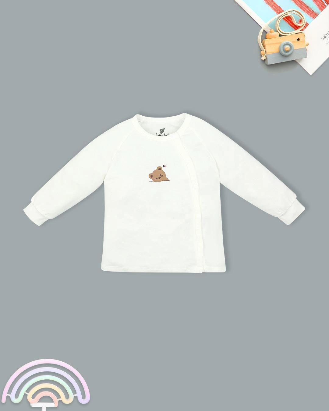 Bộ tay dài cài lệch Lullaby NH717R màu trắng 2