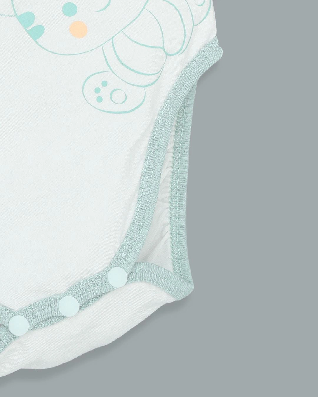 Bodysuit cài chéo xin chào người bạn đáng yêu La Pomme màu trắng - xanh mint 6