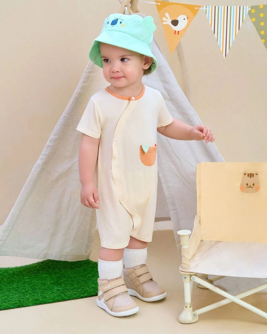 Bodysuit cài chéo trái cam cách điệu La Pomme màu be - cam 3