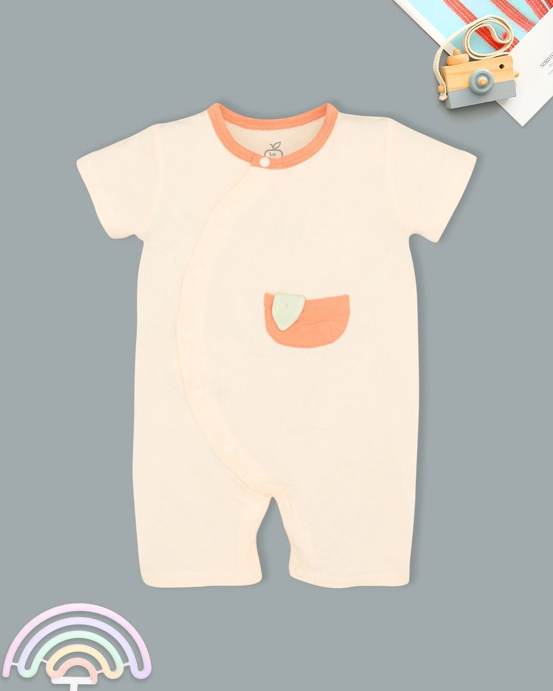 Bodysuit cài chéo trái cam cách điệu La Pomme màu be - cam 4
