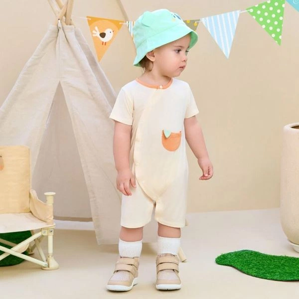 Bodysuit cài chéo trái cam cách điệu La Pomme màu be - cam 1