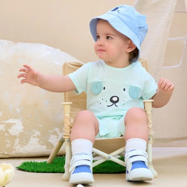 Bodysuit tay ngắn cún con đáng yêu La Pomme màu xanh mint 1
