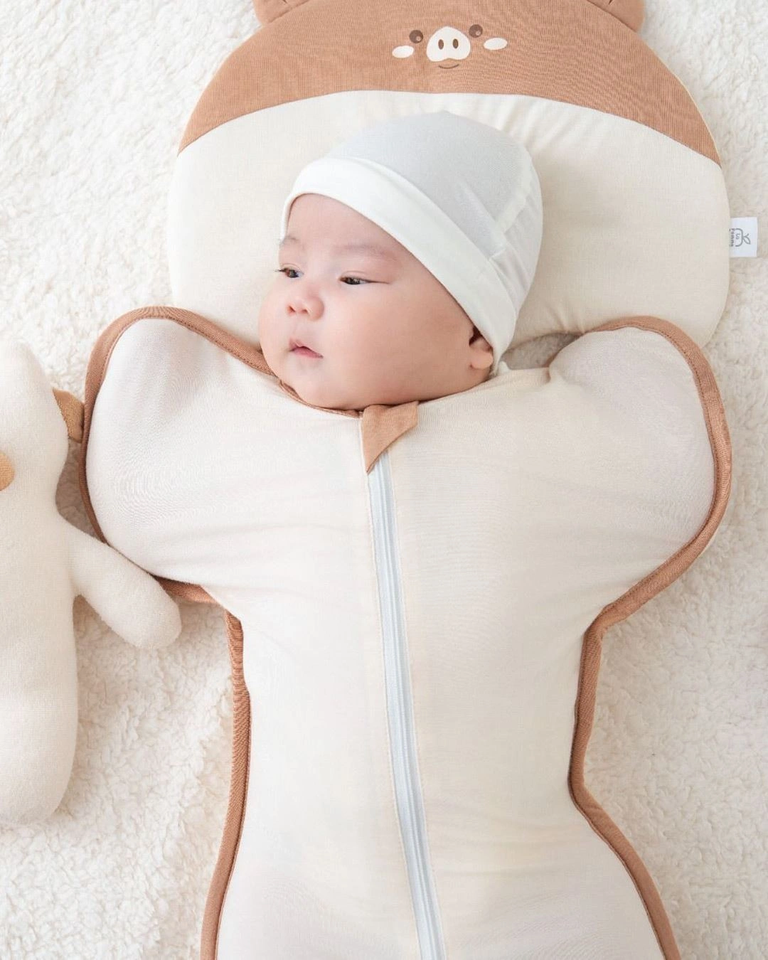 Nhộng chũn có khóa ỉn con say giấc La Pomme 1 - 3 tháng màu be - nâu 3