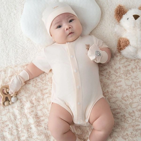 Bodysuit cài giữa người bạn êm mềm La Pomme màu hồng 1