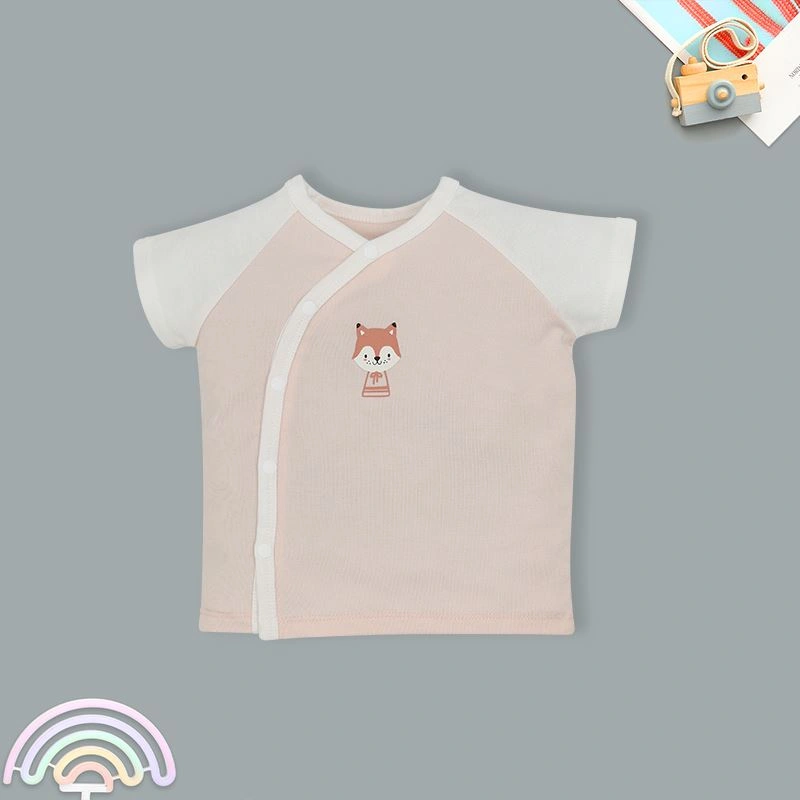 Bộ tay ngắn cài lệch Lullaby NH318N màu hồng - trắng 2