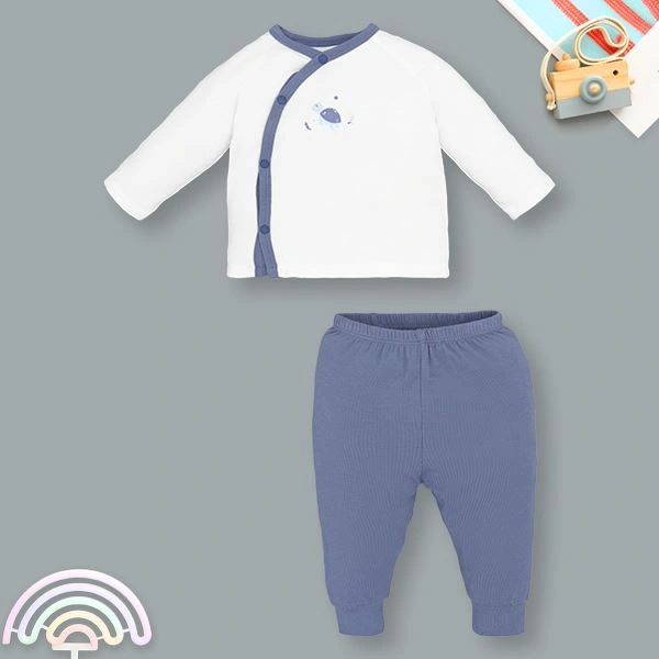 Bộ tay dài cài lệch Lullaby NH317N màu trắng - vàng 28