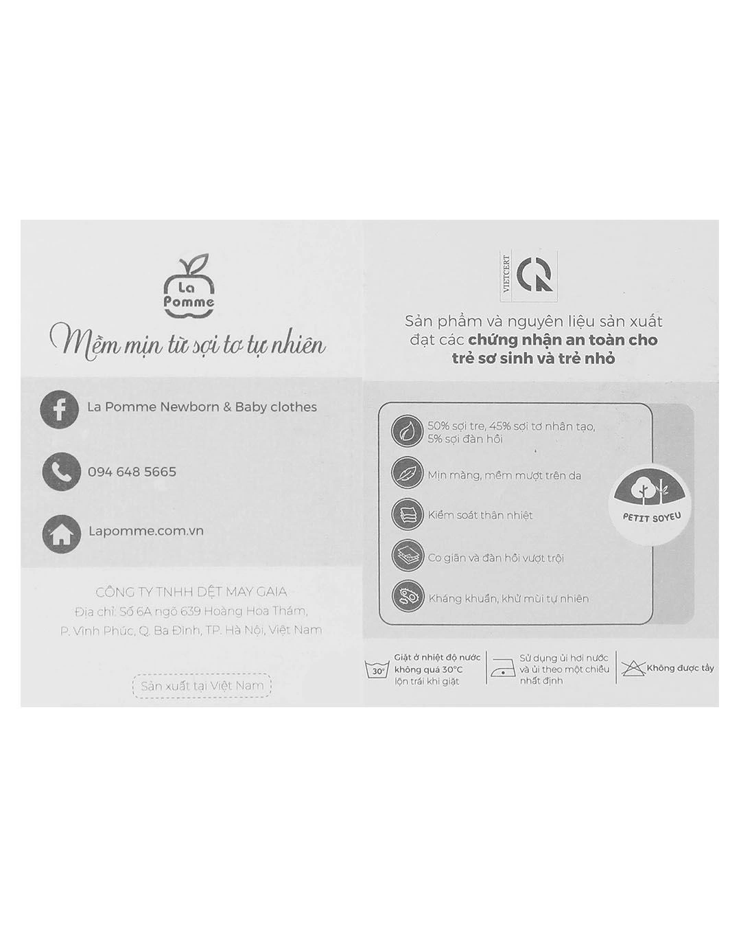 Bộ tay ngắn cài chéo gấu nâu ấn tượng La Pomme màu be 12