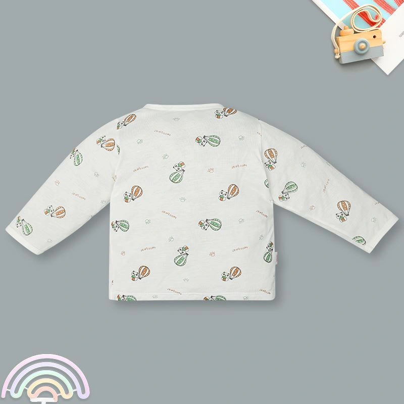Bộ tay dài in hình khinh khí cầu IQ Baby màu trắng 3