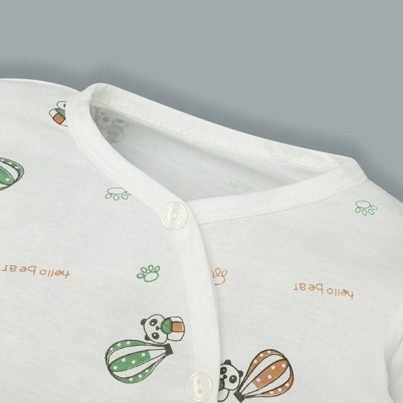 Bộ tay dài in hình khinh khí cầu IQ Baby màu trắng 4