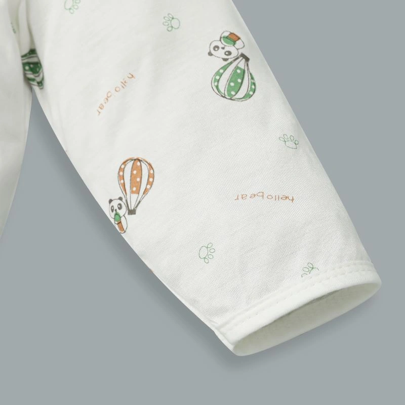 Bộ tay dài in hình khinh khí cầu IQ Baby màu trắng 5